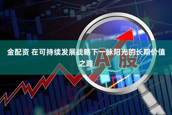 金配资 在可持续发展战略下一脉阳光的长期价值之路