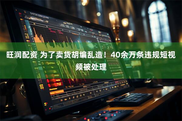 旺润配资 为了卖货胡编乱造！40余万条违规短视频被处理