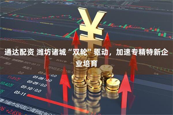 通达配资 潍坊诸城“双轮”驱动，加速专精特新企业培育