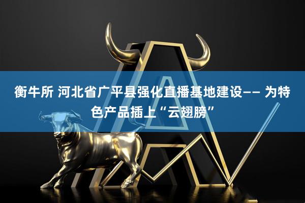 衡牛所 河北省广平县强化直播基地建设—— 为特色产品插上“云翅膀”